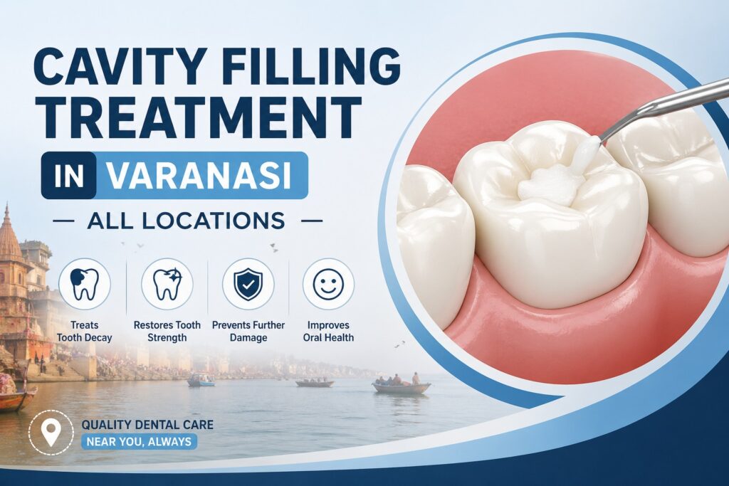 In this detailed guide, you will learn everything about cavity filling treatment in Varanasi, including symptoms, causes, treatment options, costs, benefits, aftercare tips, and frequently asked questions.